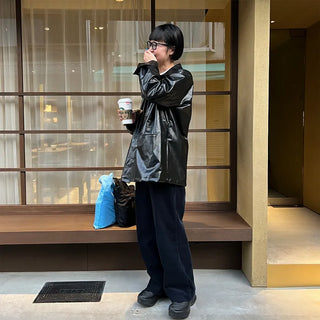 Long leather jacket