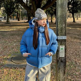 Hooded padded collar jacket