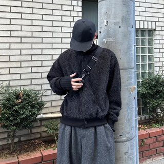 (Unisex) Winter High-Neck Boucle Jacket