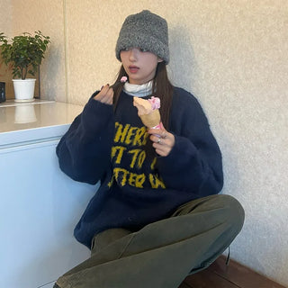 (Unisex) Jacquard Lettering English Knit