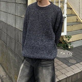 (Unisex) Melange Natural Round Knit