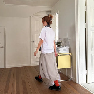 Pumpkin volume long skirt