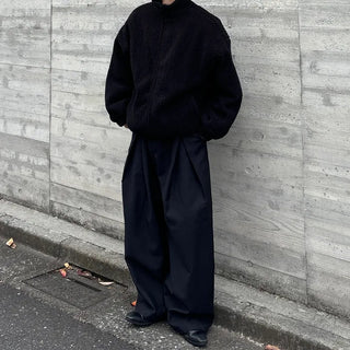 (Unisex) Boa Mock Neck Padded Blouson