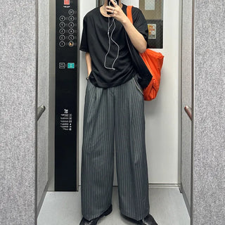 Low-stripe slacks