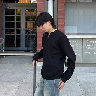(Unisex) Minimalist Half-Zip Knit