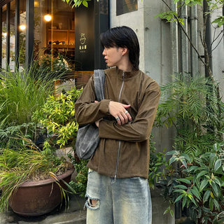 (Unisex) Autumn Rib Zip-Up