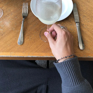 Chain bead layered bracelet