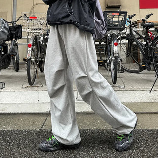 Wide-leg string sweatpants