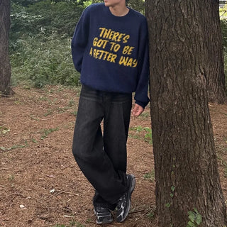 (Unisex) Jacquard Lettering English Knit