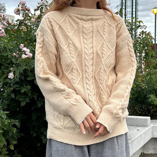 (Unisex) Cable Low Gauge Box Knit