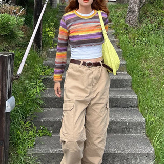 Rainbow Cropped Knitwear