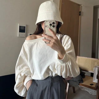 Cropped off-shoulder sweatshirt