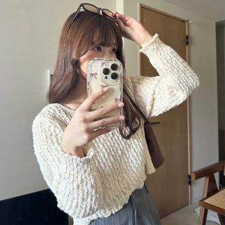 Popcorn V-neck knitwear