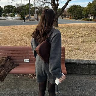 Suede shoulder bag
