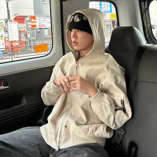 (Unisex) Zip-Up Hoodie Bomber Jacket