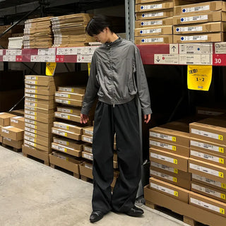 (Unisex) Knee-Pin Tuck Wide Volume Pants