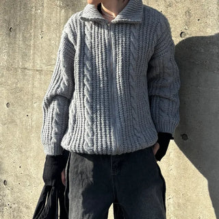 (Unisex) Warm Abel Cable Zip-Up