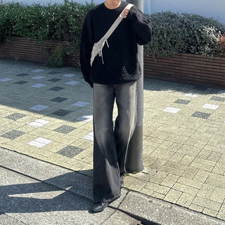(Unisex) Vintage Black Flare Denim