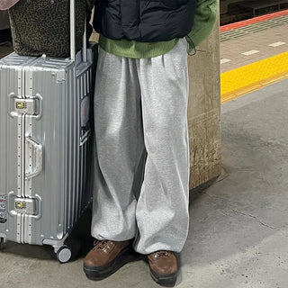 (Unisex) Two-pleat drawstring pants