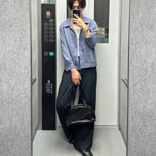 Low-stripe slacks