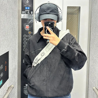 (Unisex) Casual Suede Jacket