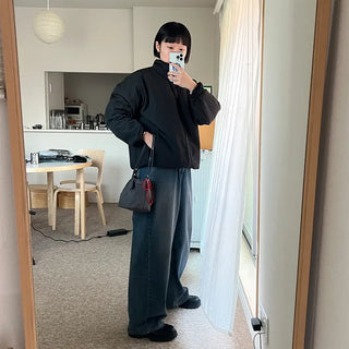 Zip-up nylon boa jacket