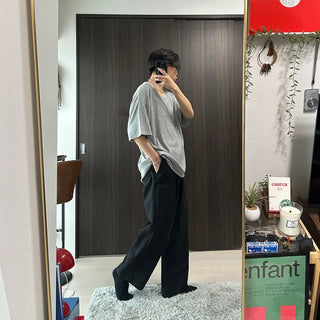Nylon oversized wide-leg pants