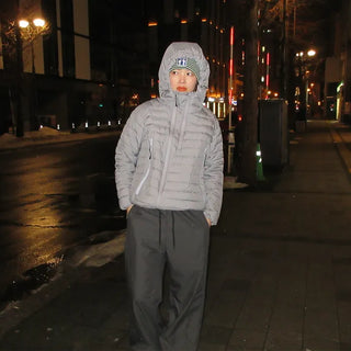 (Unisex) Hooded Padded Down Jacket