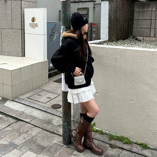 Lettering Hooded Zip-Up