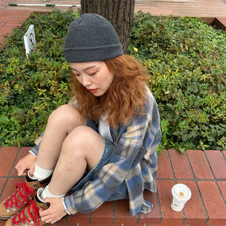 (Unisex) Casual Ombre Check Shirt