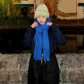 (Unisex) Plain Loop Long Scarf