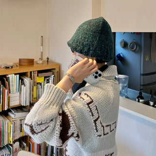 Knit bucket hat