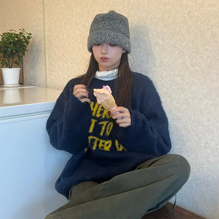 (Unisex) Jacquard Lettering English Knit