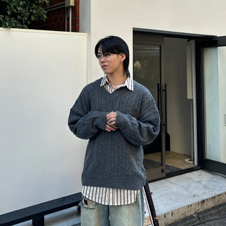 (Unisex) Oversized Cable Knit