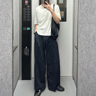 Low-stripe slacks