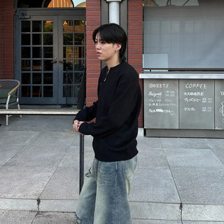(Unisex) Minimalist Half-Zip Knit