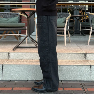 Biker Wide Denim Pants