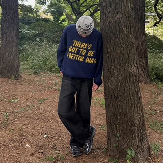 (Unisex) Jacquard Lettering English Knit