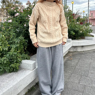 (Unisex) Cable Low Gauge Box Knit