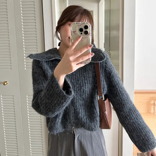 Double-zip ribbed cardigan