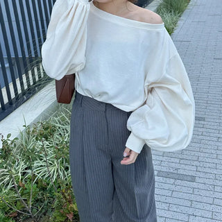Cropped off-shoulder sweatshirt