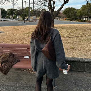 Suede shoulder bag