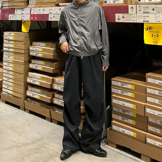 (Unisex) Knee-Pin Tuck Wide Volume Pants