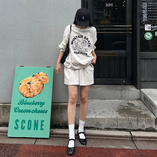 Printed oversized sweatshirt set