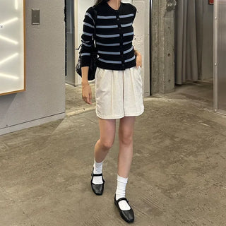 Striped Round Cardigan