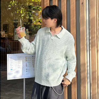 (Unisex) Bouclé Wool Collar Knitwear