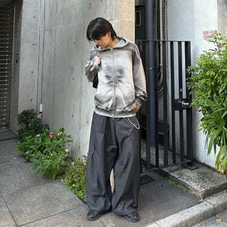 (Unisex) Vintage Wash Hooded Zip-Up
