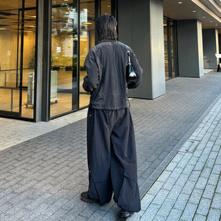 (Unisex) Wide-leg pants with back pockets