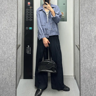 Low-stripe slacks