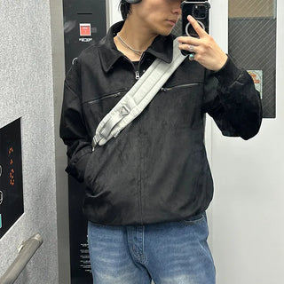 (Unisex) Casual Suede Jacket